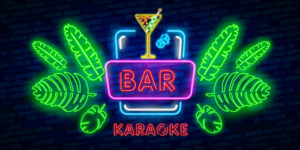 affichage néon: bar karaoké